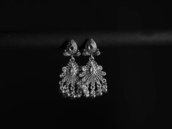 Oxidised Traditional Jhumka Chandbali Earrings