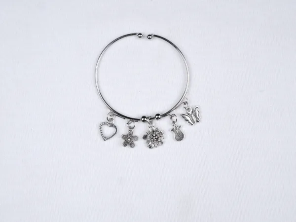 Silver Color Adjustable Kada for Girls