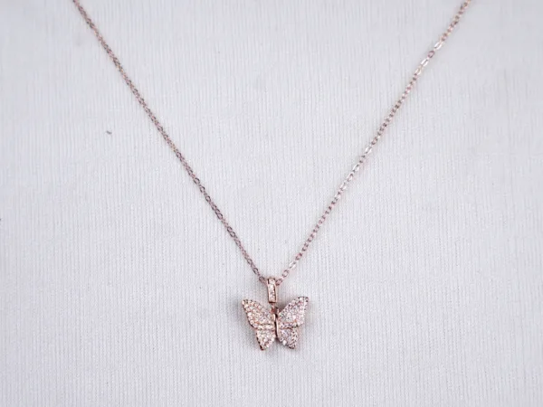 Crystal Studded Butterfly Pendant Chain