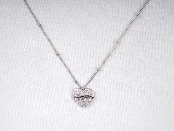 925 Silver Heart Stone Studded Pendant