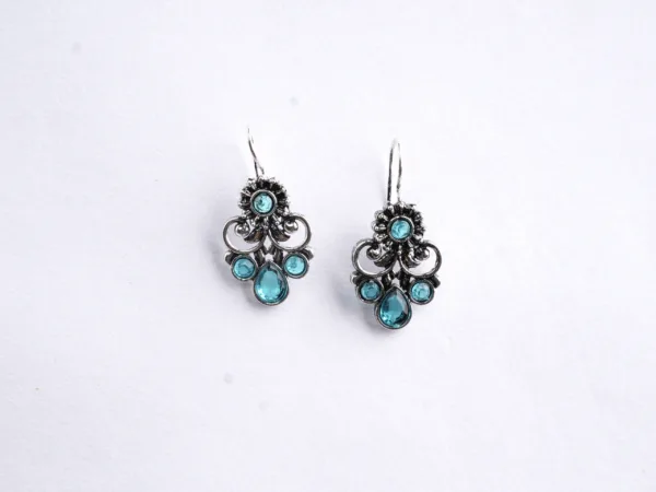 Charming Pear Drop Blue Stone Earrings